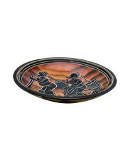 Handmade African Village Women Sunset Kisii Soapstone Dish Side