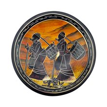 Handmade African Village Women Orange Sunset Kisii Soapstone Dish