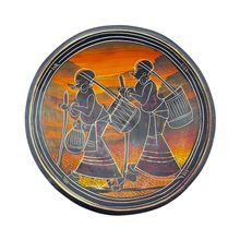 Handmade African Village Women Dark Orange Sunset Kisii Soapstone Dish