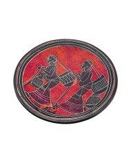 Handmade African Village Women Red Kisii Soapstone Dish Angle