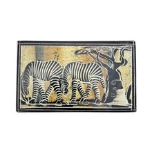 African Handmade Zebra Kisii Soapstone Box