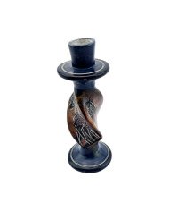 Kisii Soapstone Candlestick - Blue