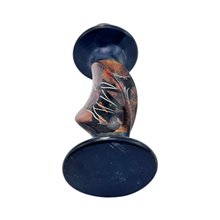 Handmade African Kisii Soapstone Candlestick - Blue