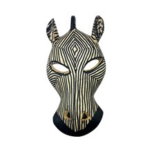 Handmade African Zebra Wood Carved Mask
