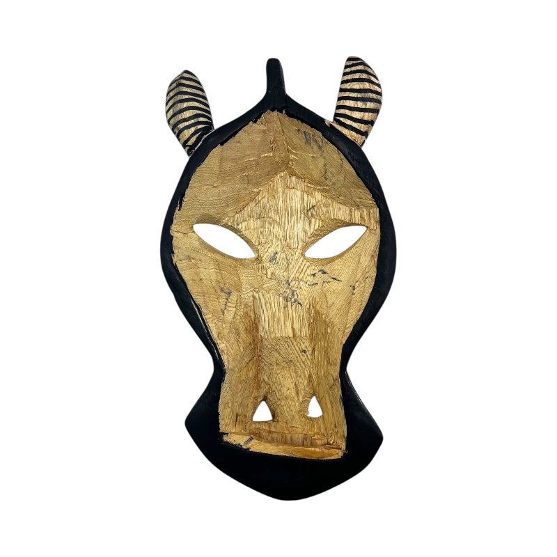 Handmade African Zebra Wood Carved Mask