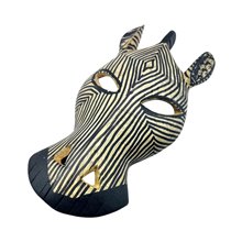African Handcarved Wood Zebra Mask