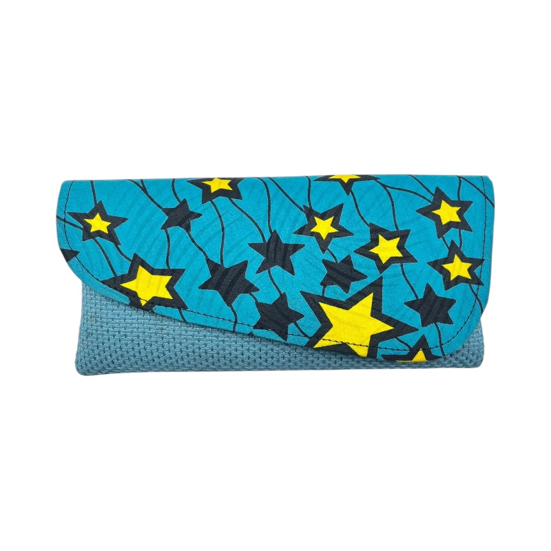 African Handmade Clutch Purse Turquoise