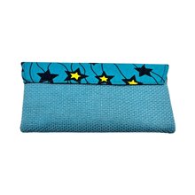African Handmade Clutch Purse Turquoise Back