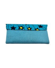 African Handmade Clutch Purse Turquoise Back