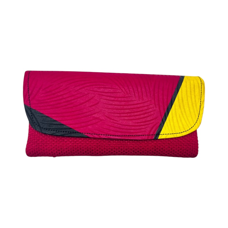 African Handmade Clutch Purse Red Geo