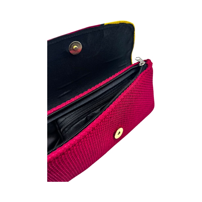 African Handmade Clutch Purse Red Geo