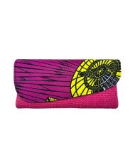 African Handmade Clutch Purse Pink Yellow