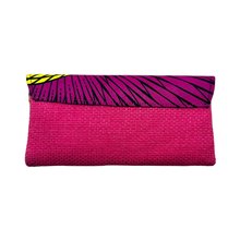African Handmade Clutch Purse Pink Yellow Back