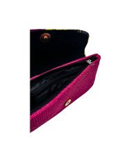 African Handmade Clutch Purse Pink Yellow Open