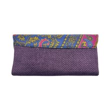 African Handmade Clutch Purse Burgundy Floral Back