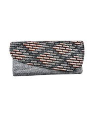 African Handmade Clutch Purse Gray