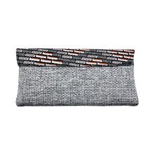 African Handmade Clutch Purse Gray Back