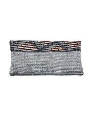 African Handmade Clutch Purse Gray Back