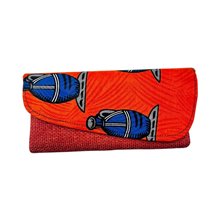 African Handmade Clutch Purse Orange