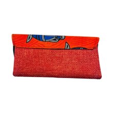 African Handmade Clutch Purse Orange Back