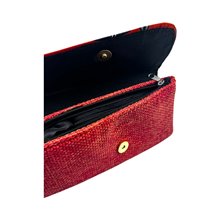 African Handmade Clutch Purse Orange Open