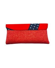 African Handmade Clutch Purse Orange Bird Back