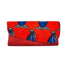 African Handmade Clutch Purse Orange Pots