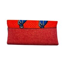 African Handmade Clutch Purse Orange Pots Back