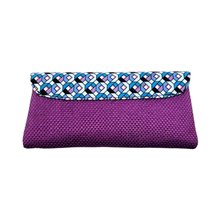 African Handmade Clutch Purse Fuschia Back