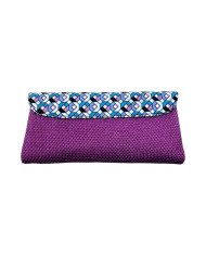 African Handmade Clutch Purse Fuschia Back
