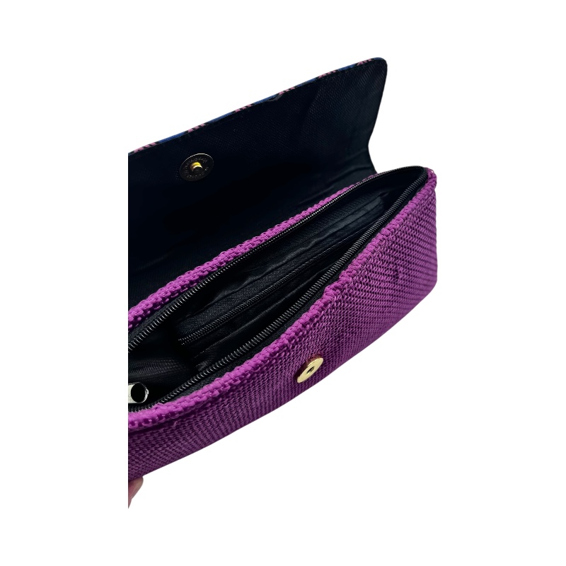 African Handmade Clutch Purse Fuschia