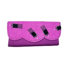 African Handmade Clutch Purse Fuschia Combs