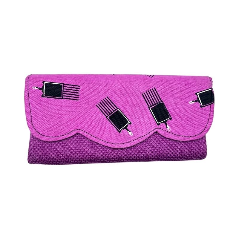 African Handmade Clutch Purse Fuschia Combs African Handmade Clutch Purse Fuschia Combs