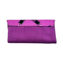 African Handmade Clutch Purse Fuschia Combs Back