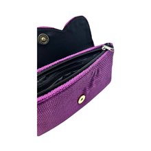 African Handmade Clutch Purse Fuschia Combs Open