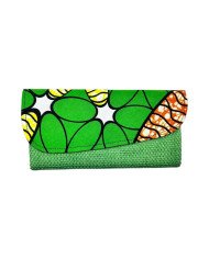 African Handmade Clutch Purse Light Green