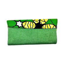 African Handmade Clutch Purse Light Green Back