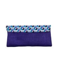 African Handmade Clutch Purse Purple Geo Back