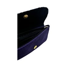 African Handmade Clutch Purse Purple Geo Open