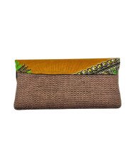 African Handmade Clutch Purse Light Brown Back
