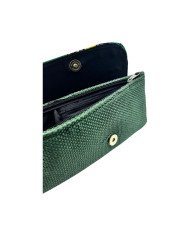 African Handmade Clutch Purse Green Open