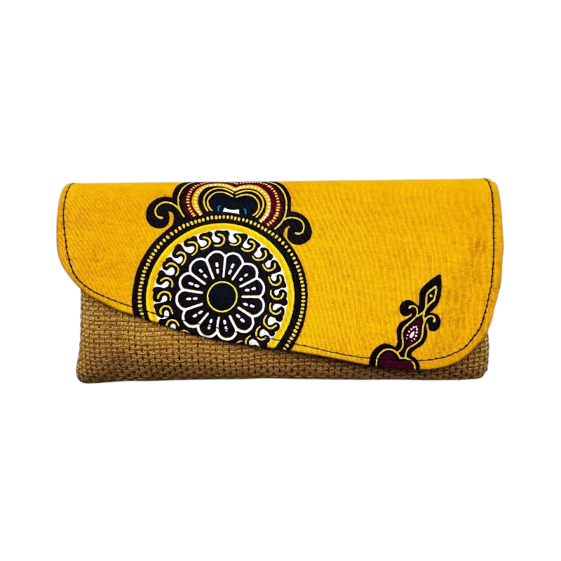 African Handmade Clutch Purse Yellow