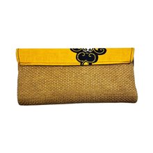 African Handmade Clutch Purse Yellow Back