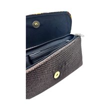 African Handmade Clutch Purse Brown Yellow Open