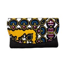 African Handmade Kitenge Jute Clutch Purse Small Brown