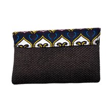 African Handmade Kitenge Jute Clutch Purse Small Brown Back