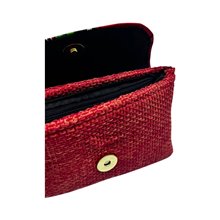 African Handmade Jute Kitenge Clutch Purse Small Orange