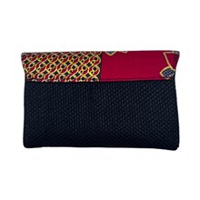 Handmade African Kitenge Jute Clutch Purse Small Black Back