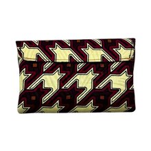Small African Handmade Kitenge Clutch Purse Houndstooth Back