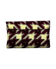 Small African Handmade Kitenge Clutch Purse Houndstooth Back